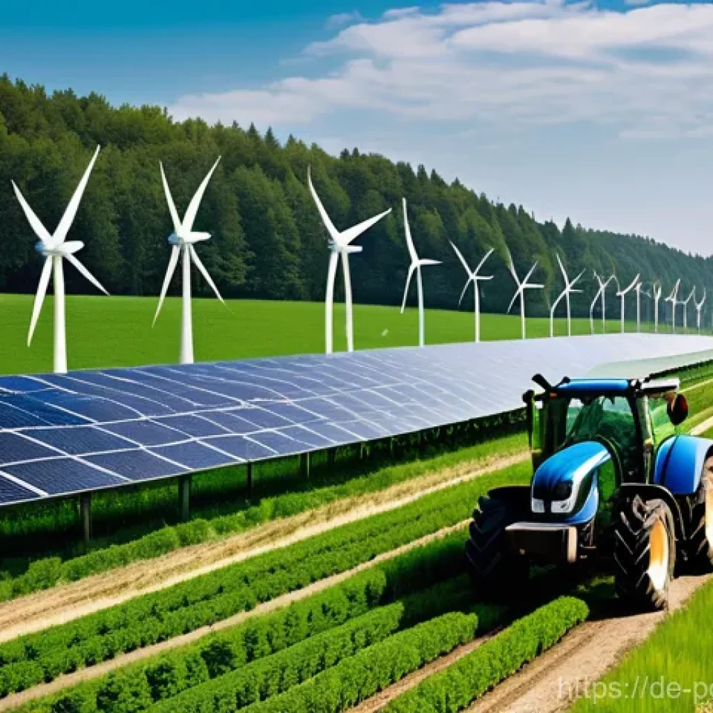 재생에너지 발전소의 위치 선정 기준 - **Prompt:** A serene, sun-drenched German rural landscape showcasing sustainable energy. In the fore...