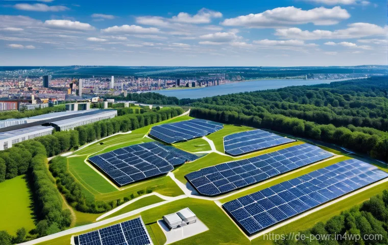 재생에너지 발전소의 위치 선정 기준 - **Prompt:** A bustling, cheerful scene in a picturesque German village square, alive with community ...