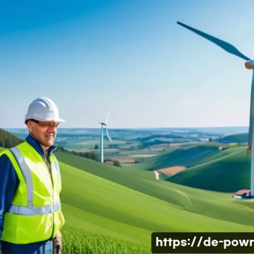 Home 28 재생에너지 기술을 통한 일자리 창출 - A detailed, realistic scene of a skilled wind turbine technician performing maintenance on a large w...