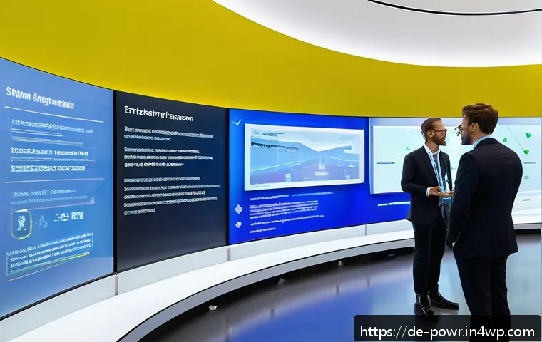 전국 재생에너지 기술 전시회 정보 - A highly detailed, futuristic exhibition hall showcasing cutting-edge lithium-ion battery technologi...
