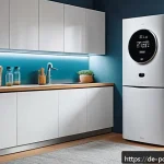 스마트 미터와 재생에너지의 관계 - A modern German household interior showcasing a smart meter mounted on a wall next to a sleek refrig...